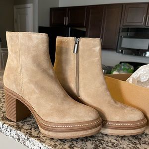 Steve Madden suede block heel booties